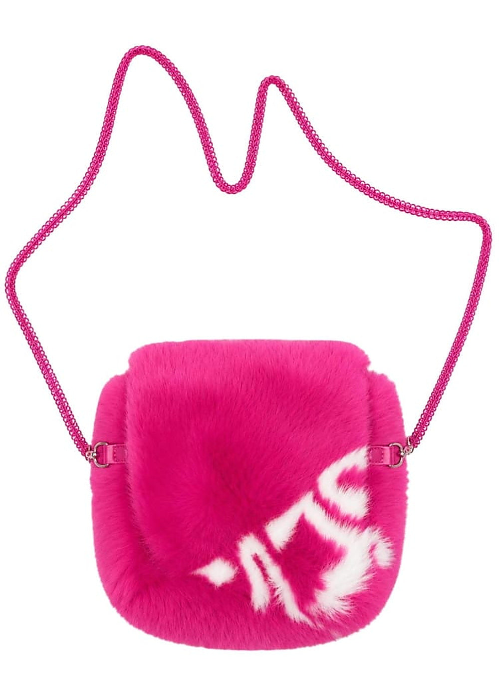 GCDS Borsa Fucsia Bambina Effetto Pelliccia Logo All Over AI26C2GJQW997E204