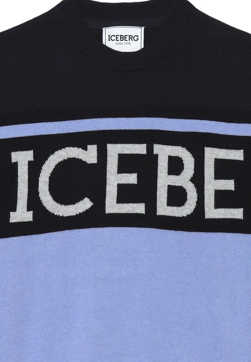 Iceberg Maglioncino Celeste Bambino In Cotone Girocollo Sportivo AI25