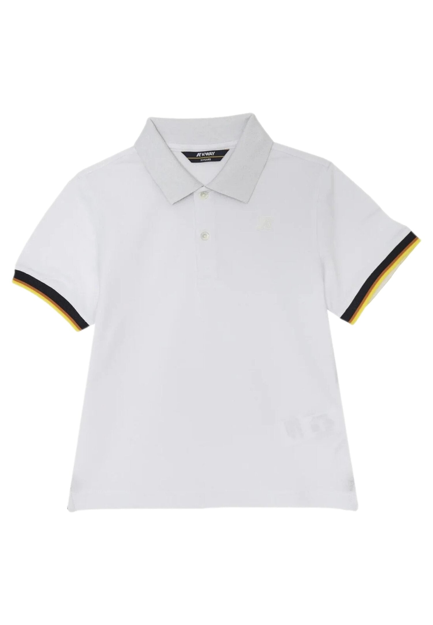 K-Way Polo Bianca Bambino Kids Junior Manica Corta Estiva | CammarataMode