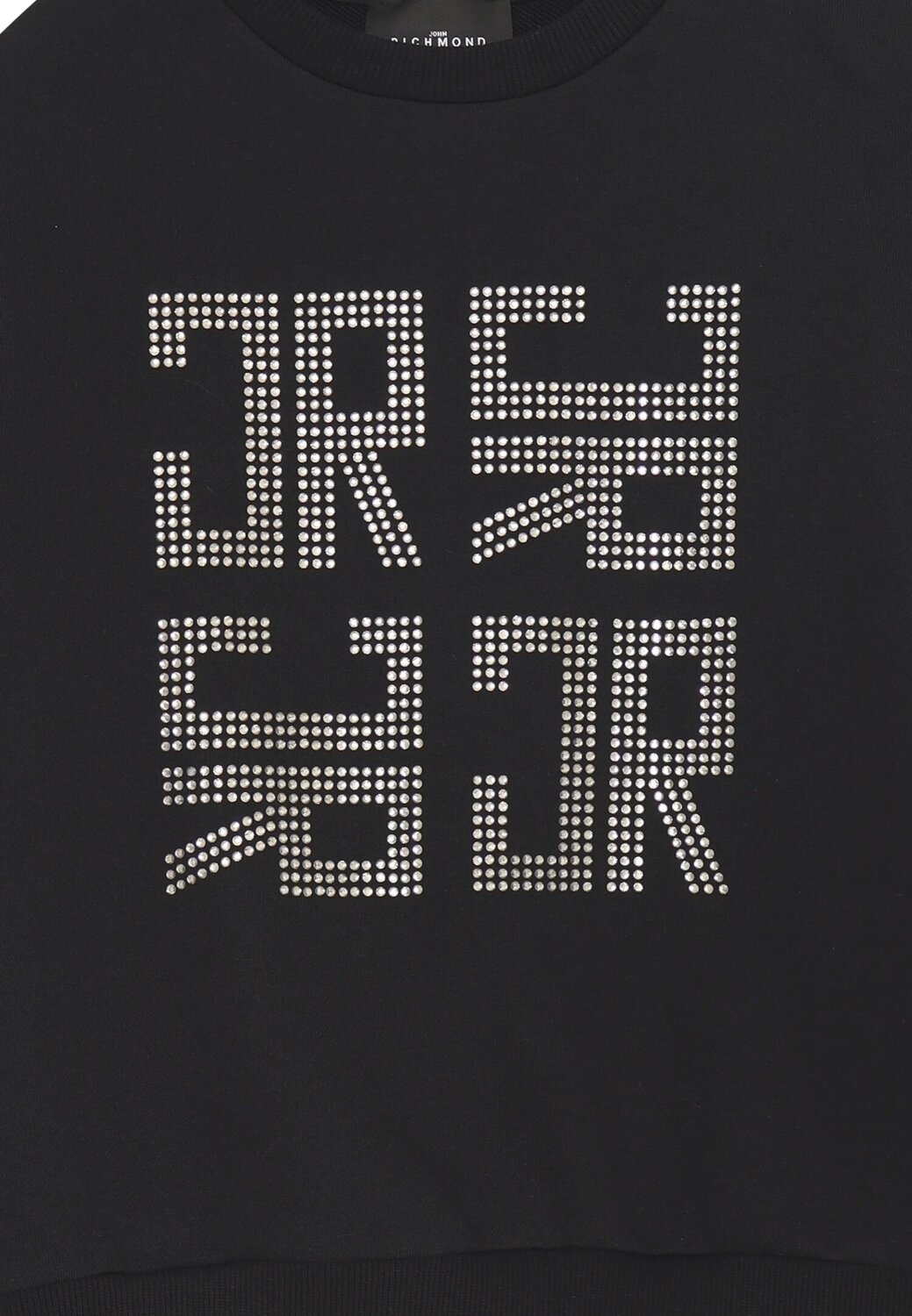 John Richmond felpa bambina nera 10-16 anni cotone stampa glitter