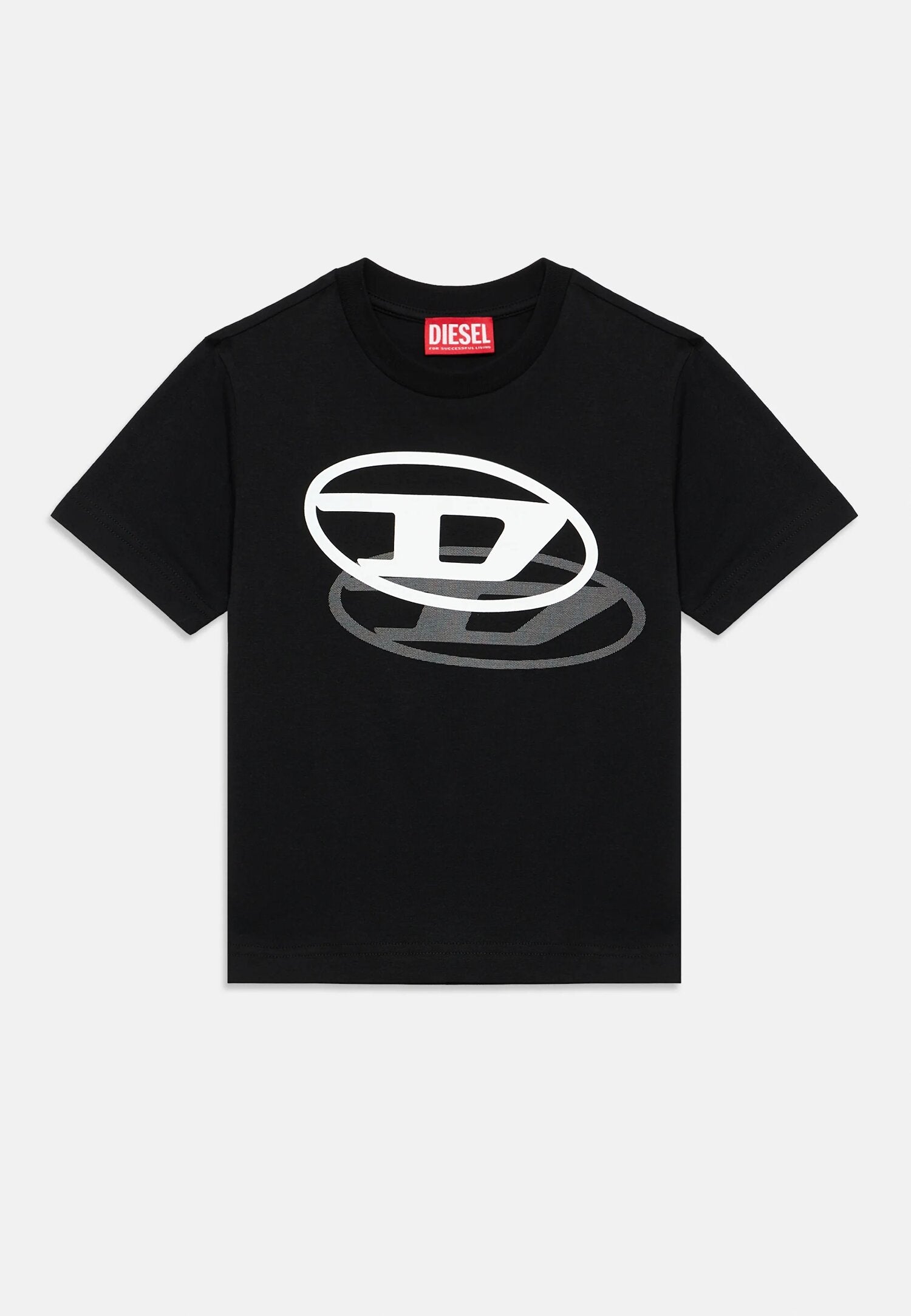 Diesel Tshirt Nera Bambino In Jersey Maniche Corte Sportivo PE26