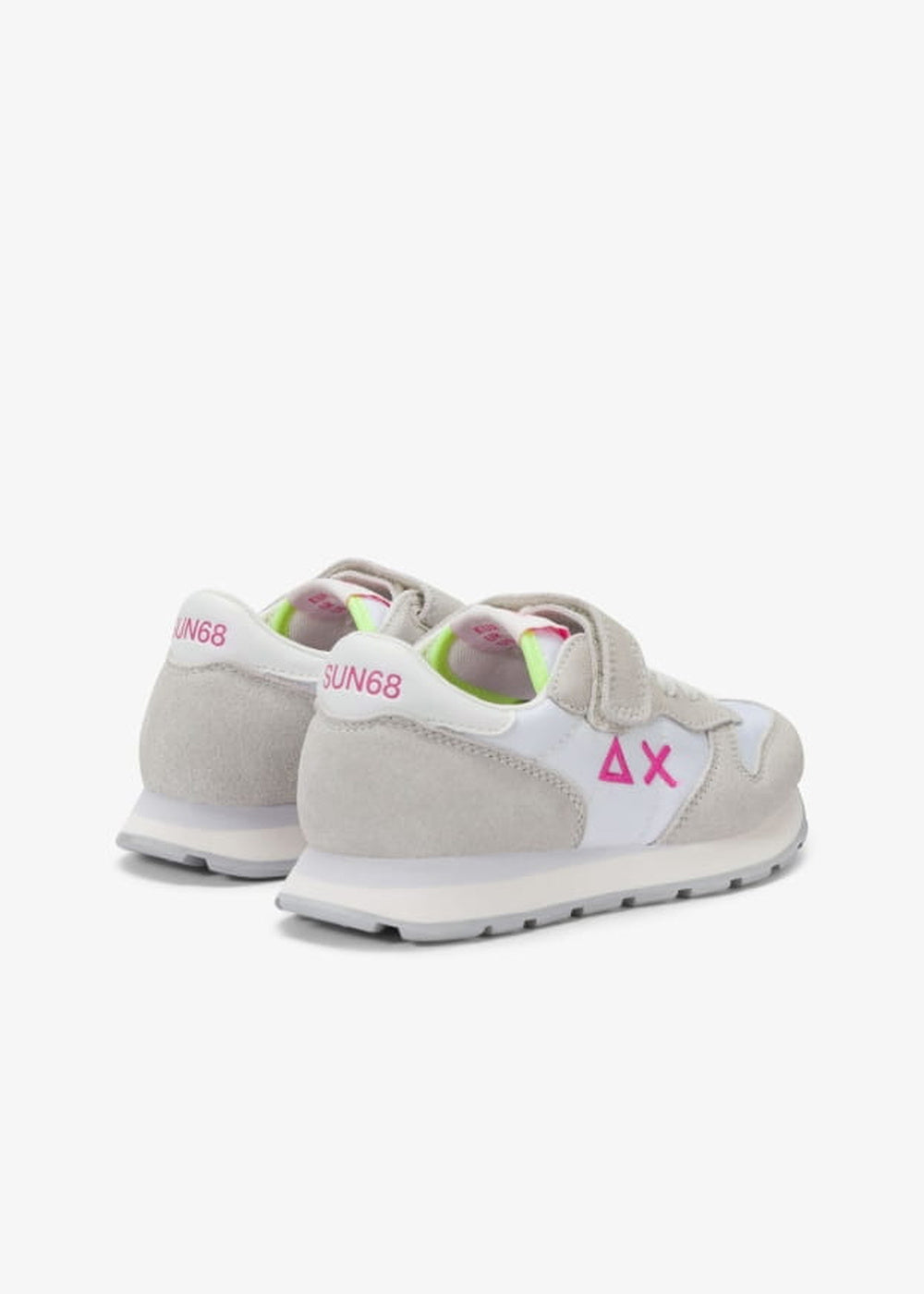 SUN68 Ally Solid Sneakers Bianche Fuxia Bambina con Strappo Z36401K