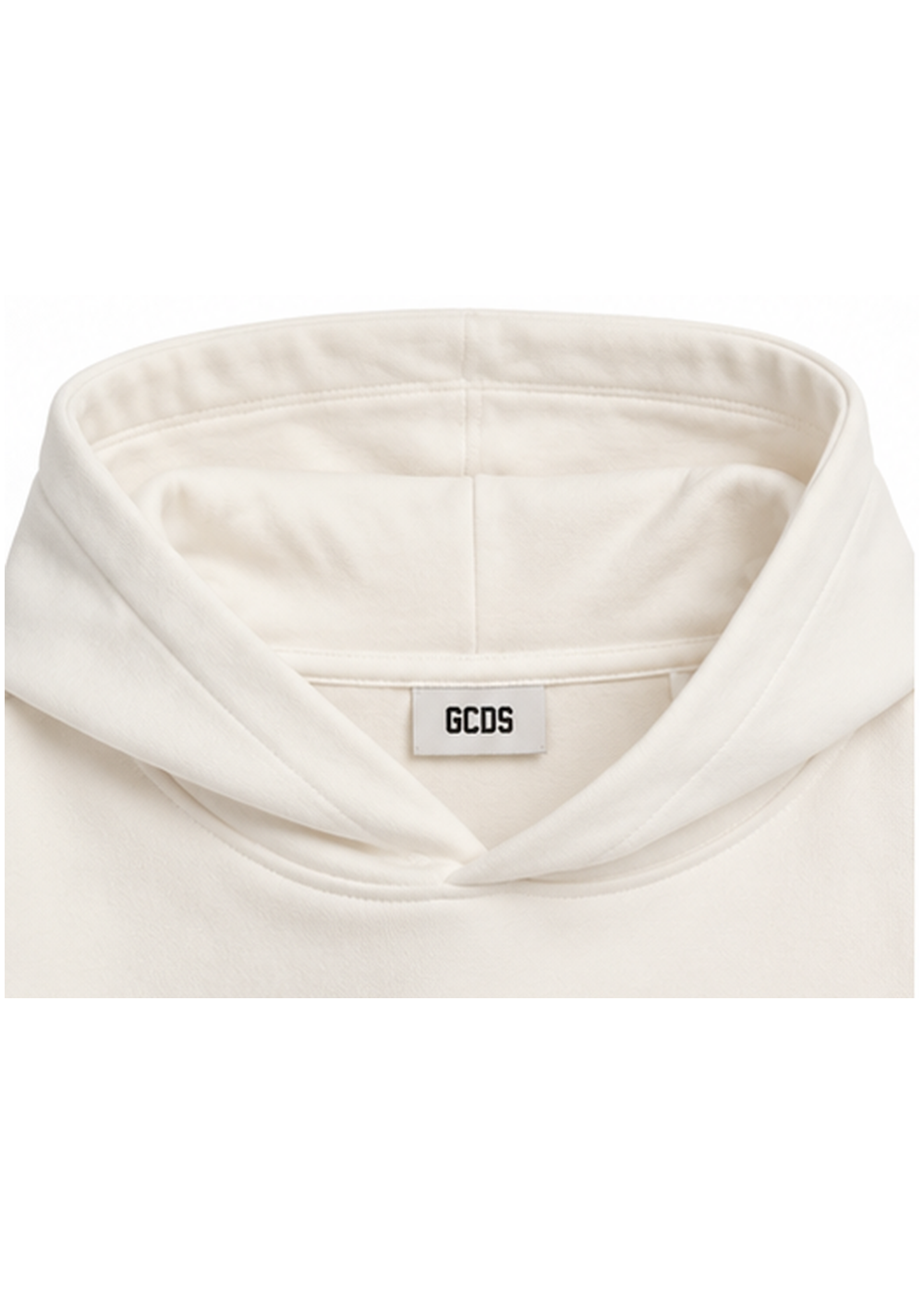 GCDS Felpa Bianca e Rosa Bambina in Cotone con Maxi Logo AI26Z0GJQE590F004 dettaglio tessuto