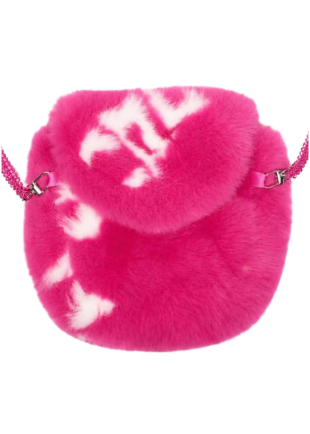 GCDS Borsa Fucsia Bambina Effetto Pelliccia Logo All Over AI26C2GJQW997E204