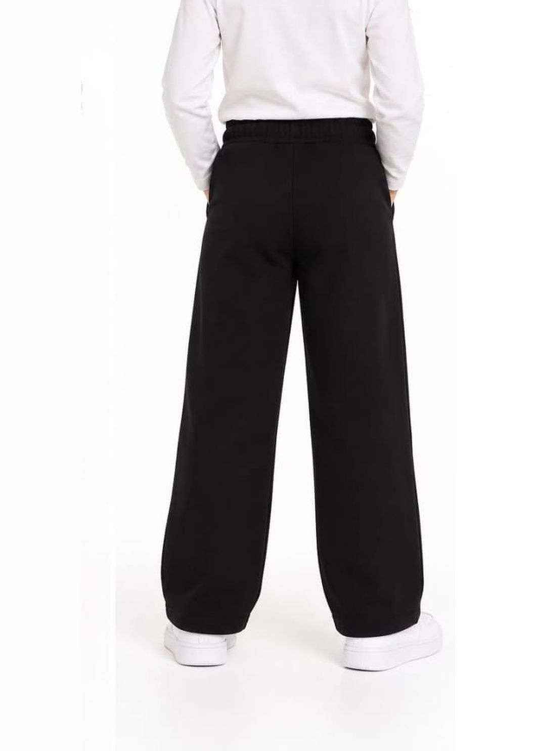 GCDS Pantaloni Neri Bambina in Cotone con Logo Glitter AI26Z0GJQI620F004