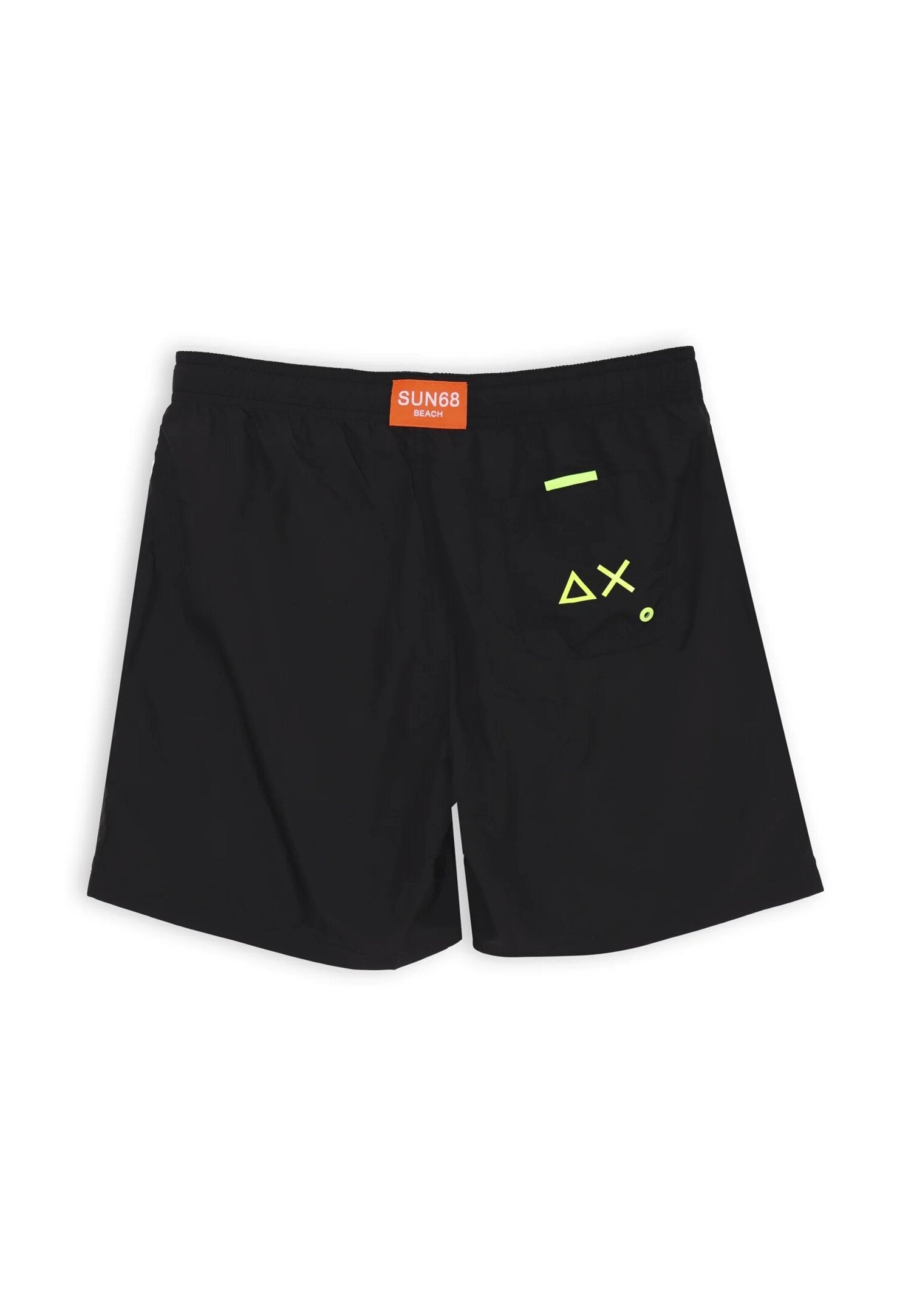 Sun68 costume nero con fascia laterale lime fluo e stampa SUN68 | CammarataMode