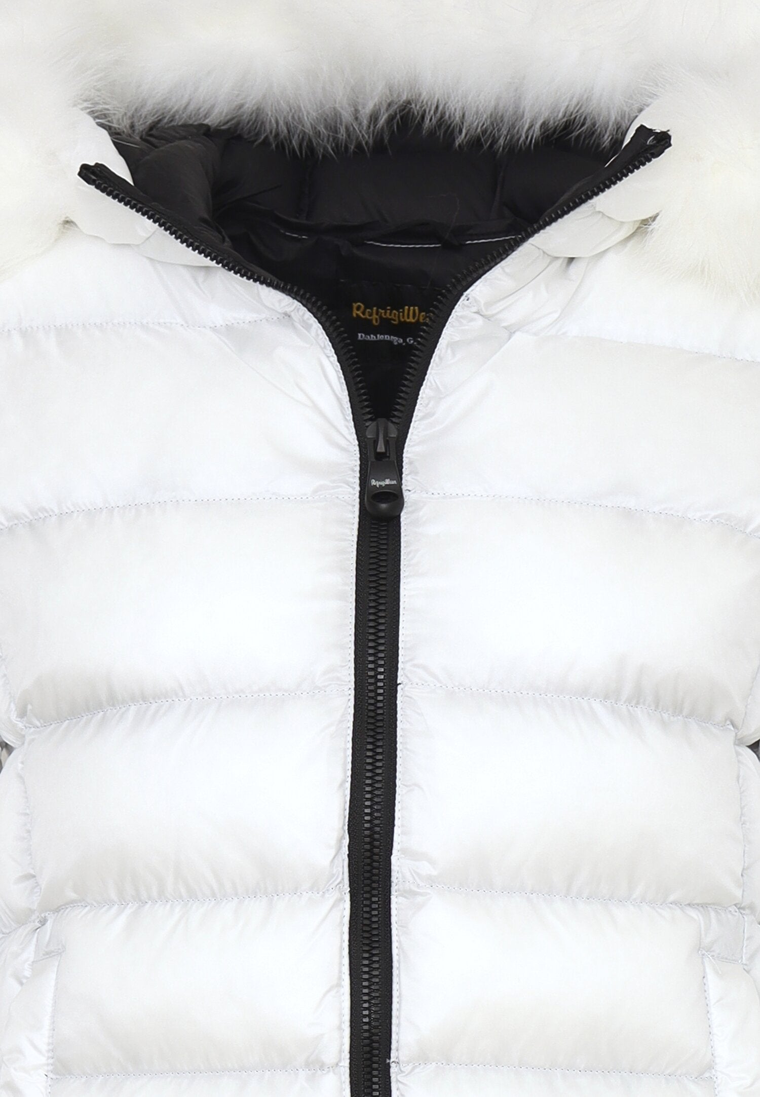 Refrigiwear Giubbotto Bianco Bambina In Nylon Con Pelliccia Invernale AI25