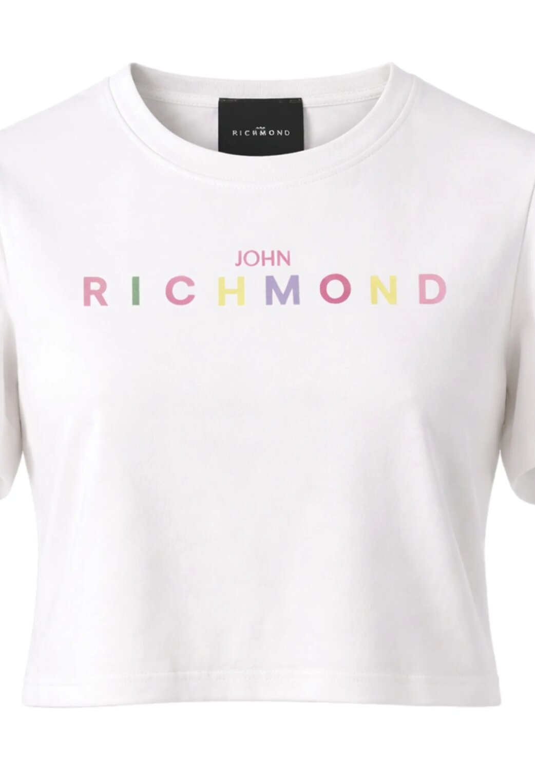 John Richmond Tshirt Bianca Logo Arcobaleno Bambina RGP26008TO_