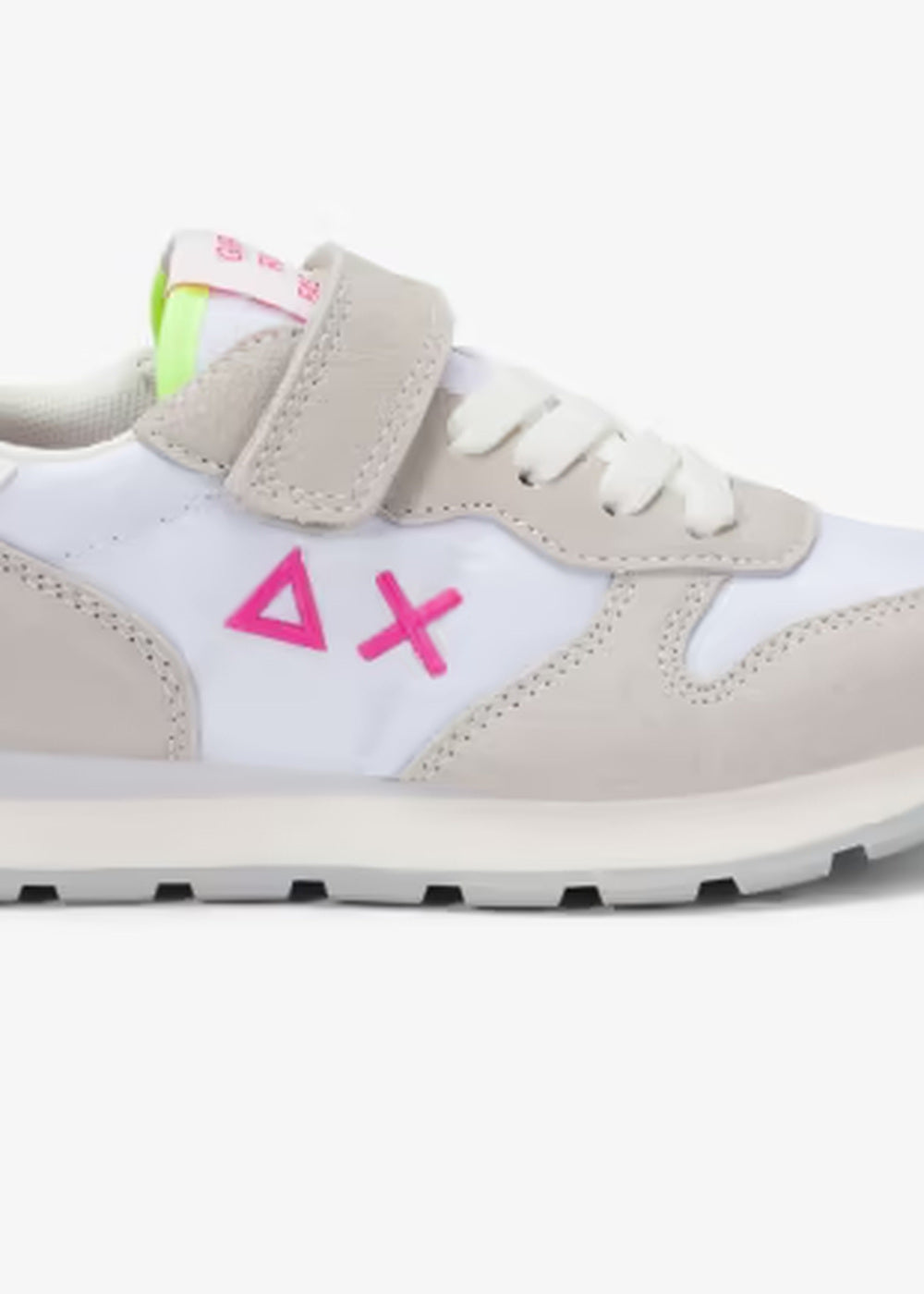 SUN68 Ally Solid Sneakers Bianche Fuxia Bambina con Strappo Z36401K