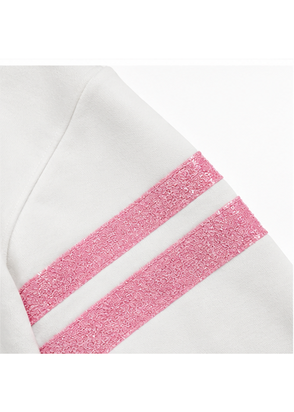 GCDS Felpa Bianca e Rosa Bambina in Cotone Maxi Logo AI26Z0GJQE591F004 dettaglio tessuto
