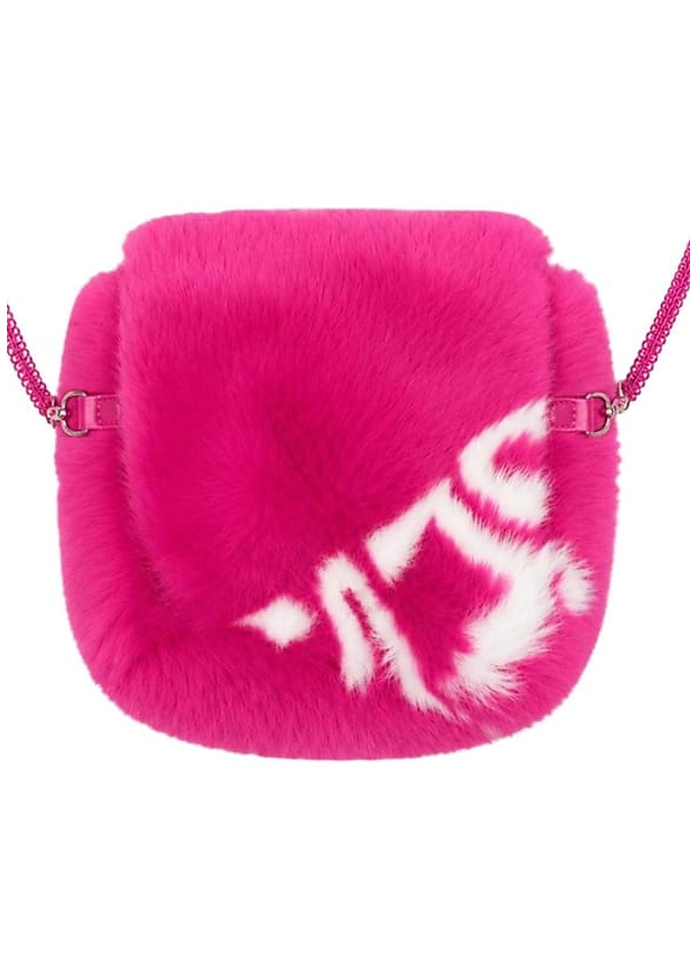 GCDS Borsa Fucsia Bambina Effetto Pelliccia Logo All Over AI26C2GJQW997E204 retro