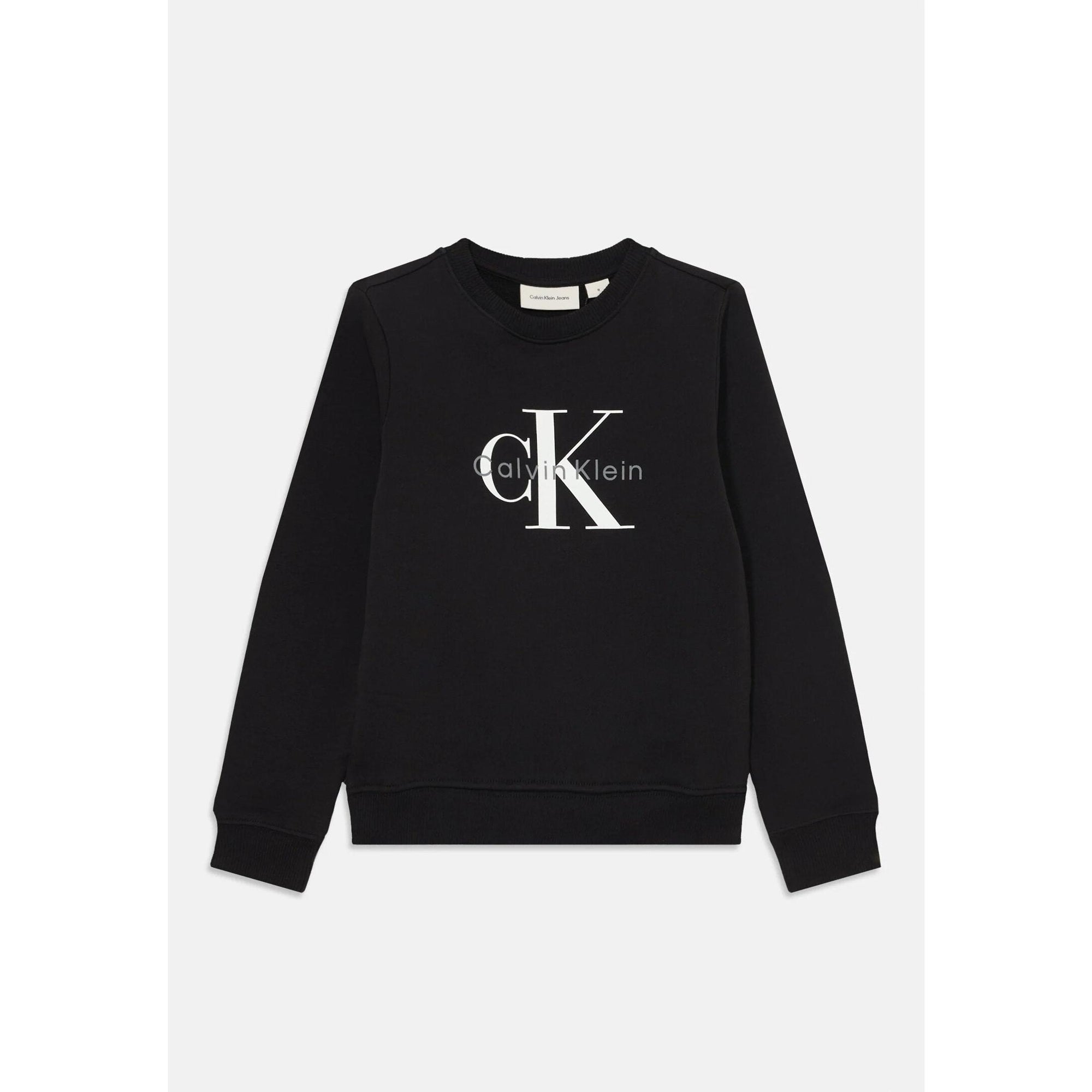 Calvin Klein Felpa Nero Bambino In Cotone Girocollo Sportivo PE26