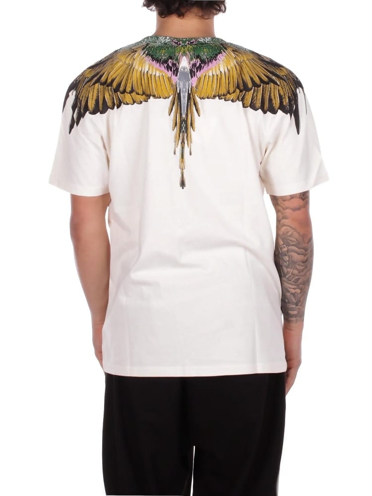 County Of Milan marcelo burlon t-shirt in jersey di cotone bianco con stampa ali Uomo