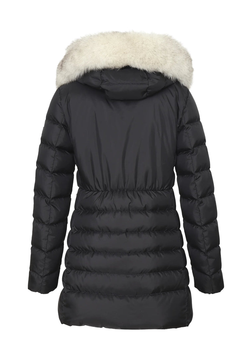 Peuterey cappotto invernale bambina nero lungo con cappuccio e pelliccia - NERO | CammarataMode