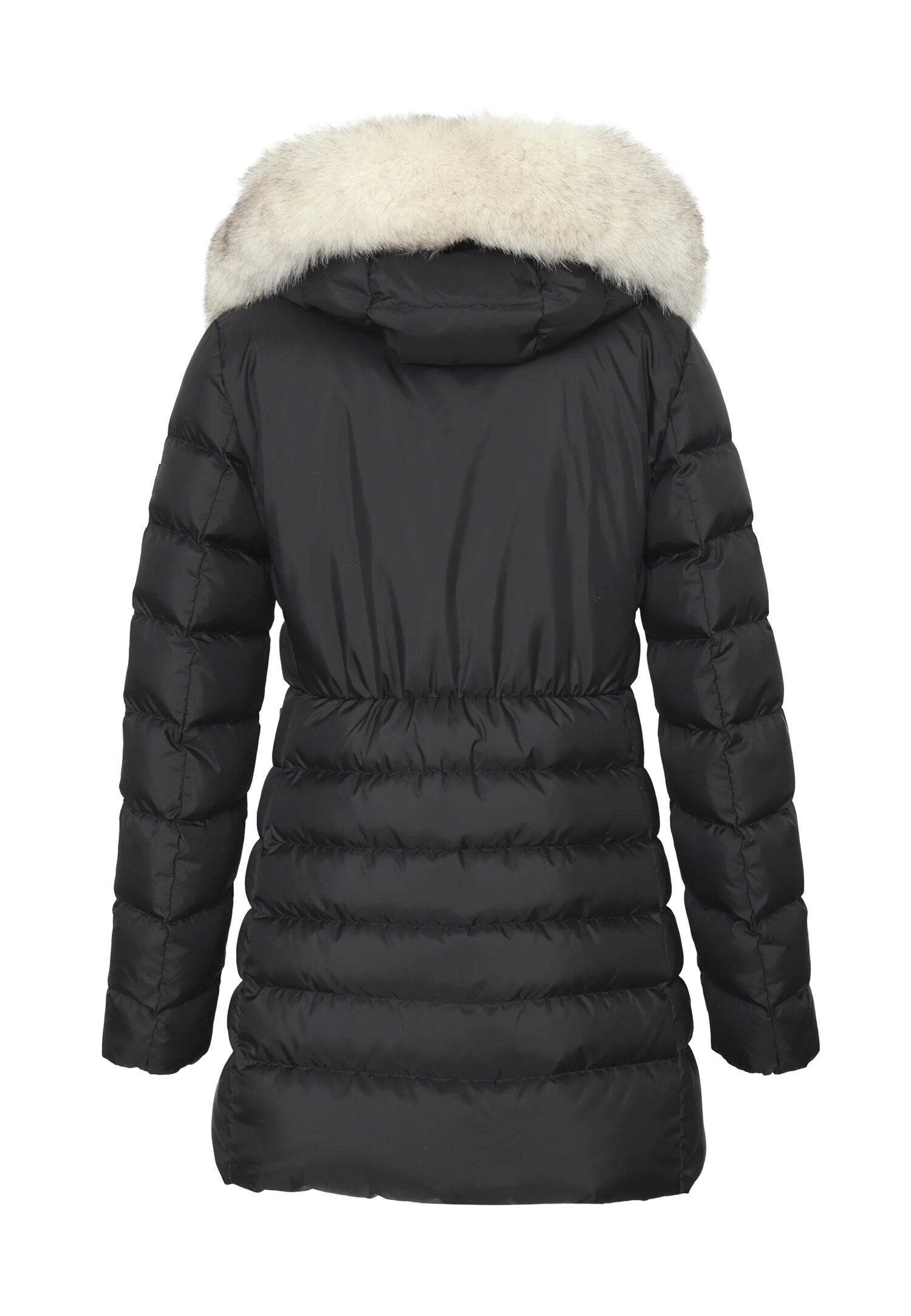 Peuterey cappotto invernale bambina nero lungo con cappuccio e pelliccia