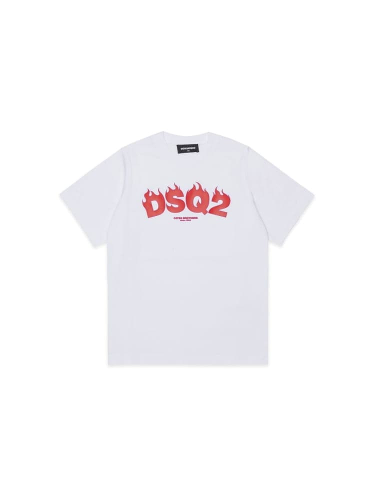 Dsquared t-shirt kids/junior con logo dsq2 in cotone bianco Bambino