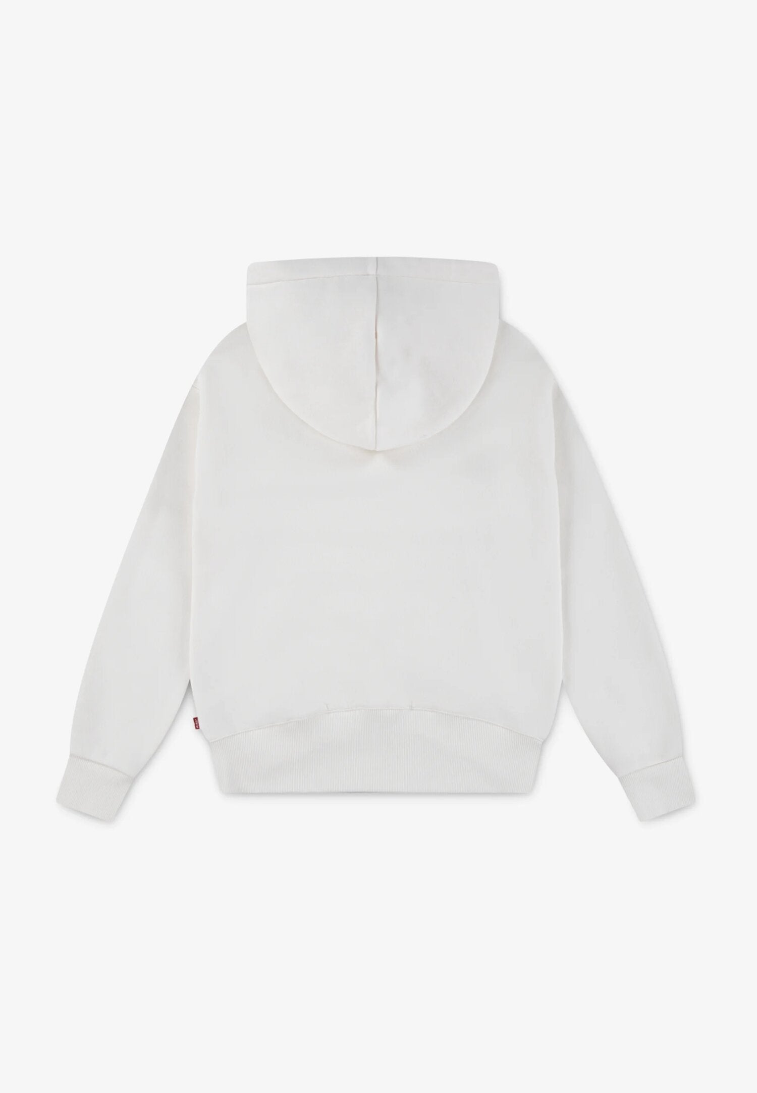 Levi's Felpa Bianca Bambina Corta In Cotone Con Cappuccio Passeggio AI25