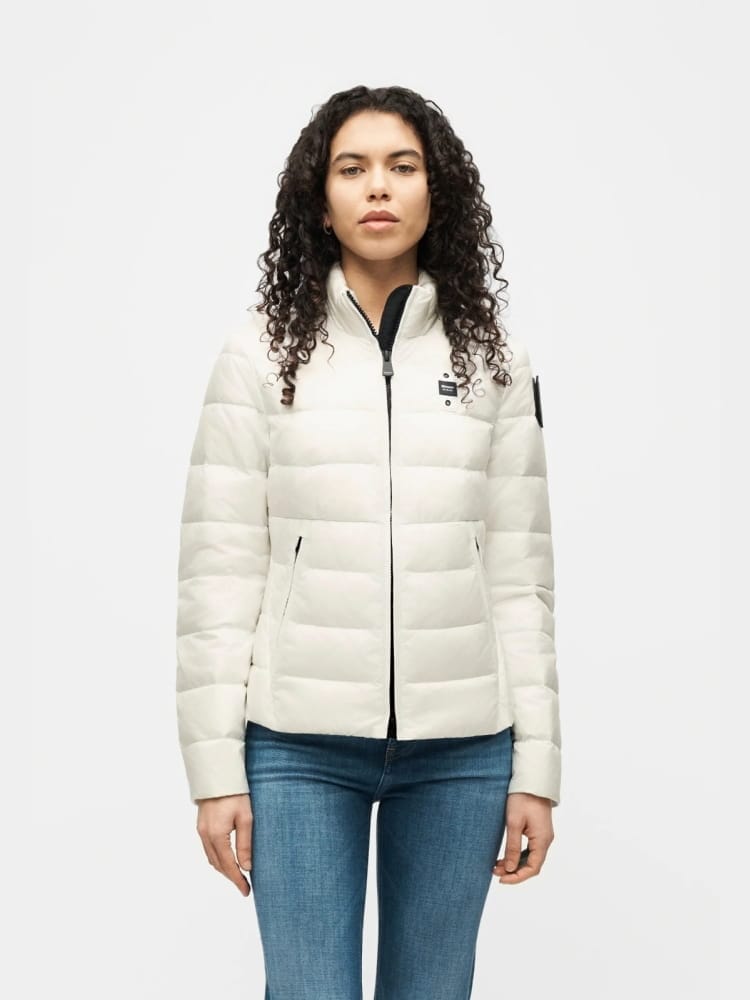 Blauer giubbotto vale piumino leggero in nylon bianco