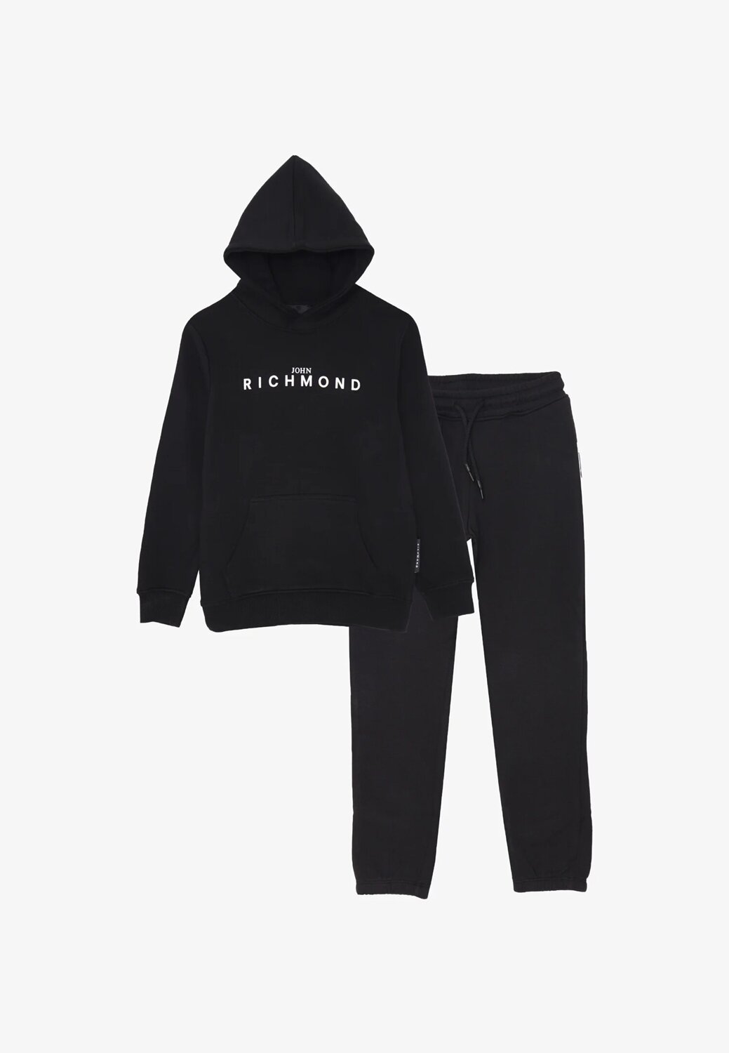 John Richmond tuta bambino nera cotone inverno con cappuccio