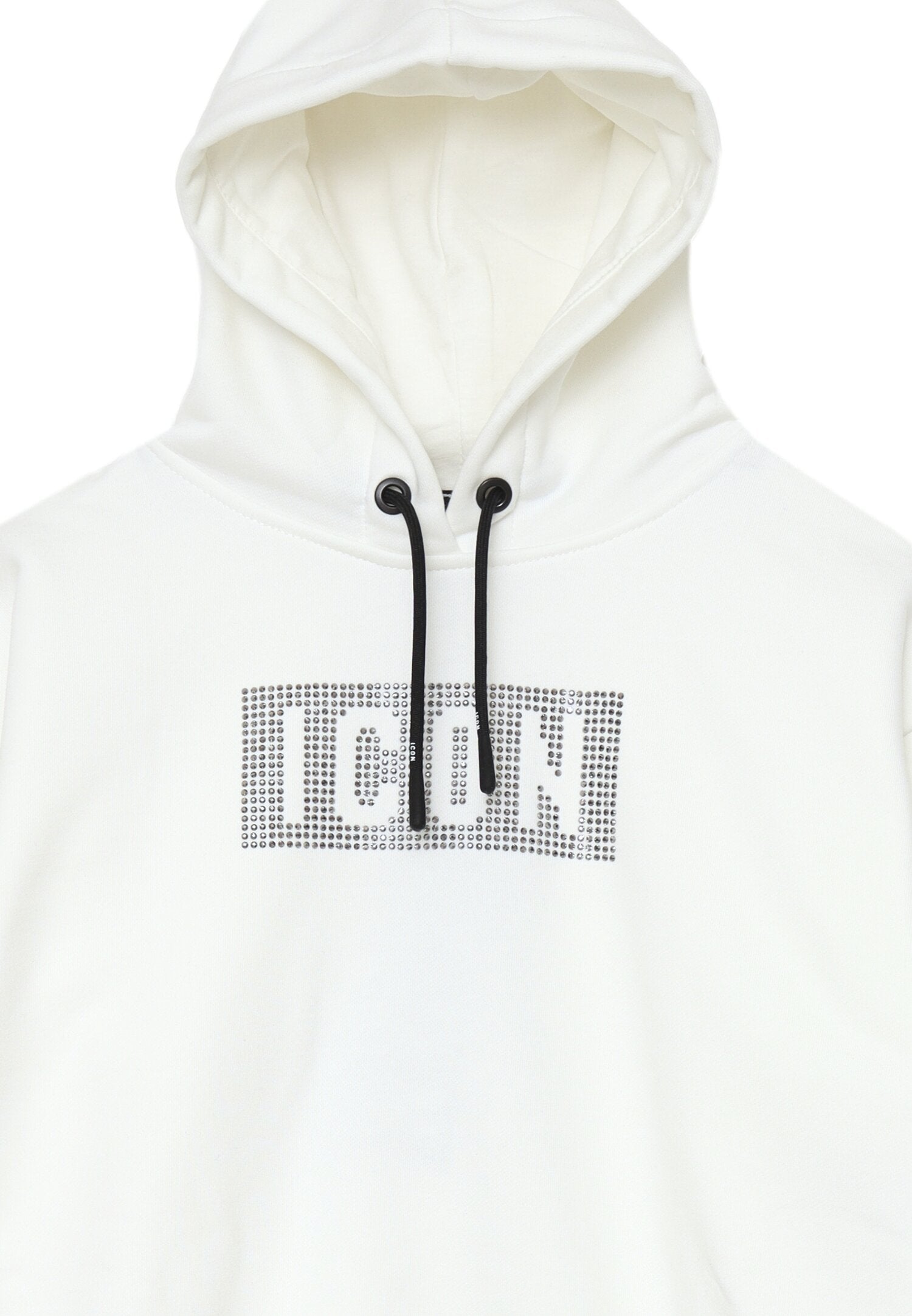 Icon Felpa Bianco Bambina In Cotone Con Cappuccio Sportivo AI25