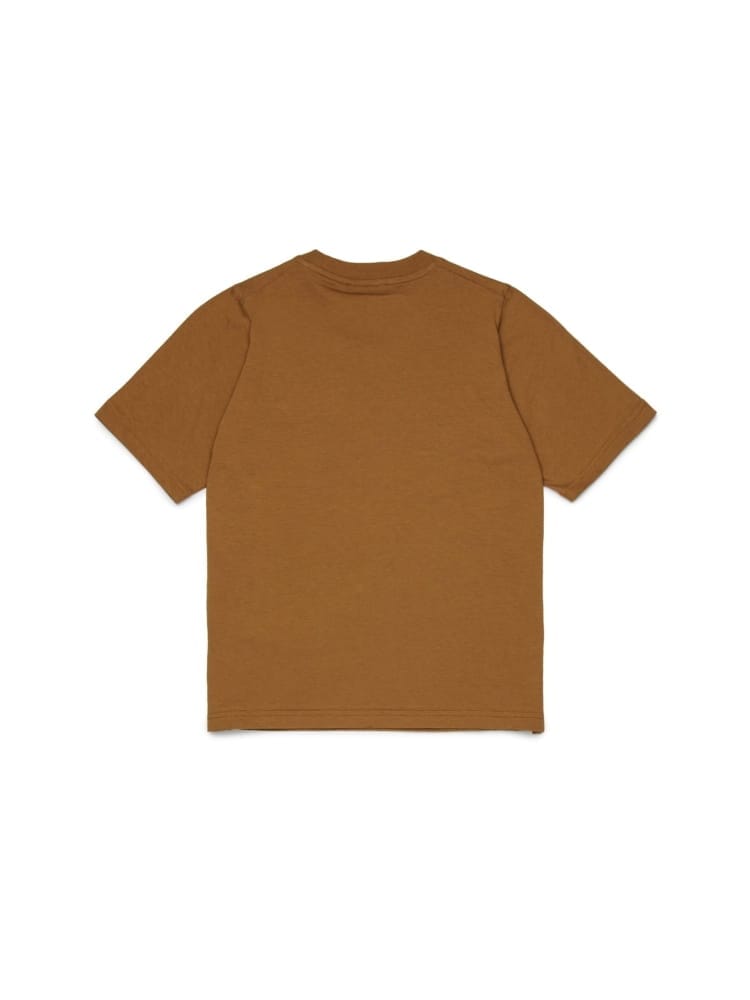 Dsquared t-shirt junior con logo effetto gommato cammello Bambino