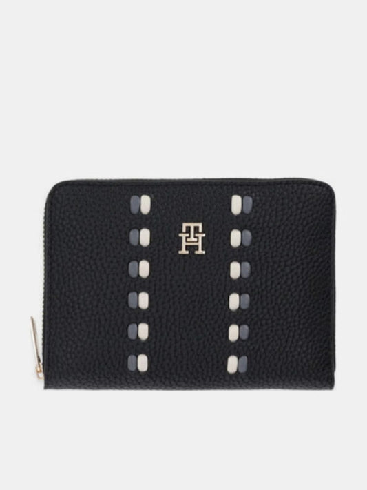 Tommy Hilfiger portafoglio nero donna mini logo | Misure: 10 x 13.5 cm