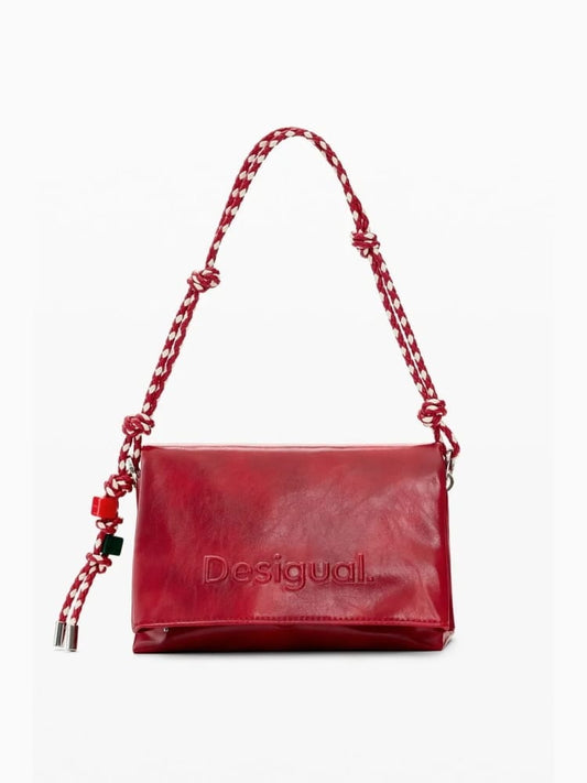 Desigual borsa a mano con tracolla venecia 4.0 in ecopelle rossa con logo