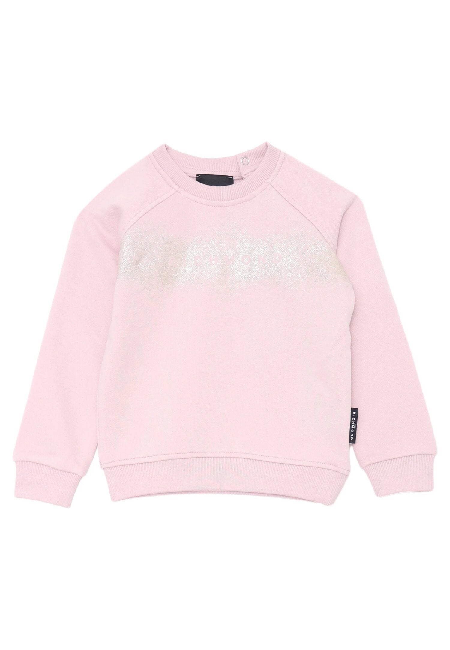 John Richmond Tuta Rosa Glitter Neonata In Cotone Girocollo Sportivo AI25