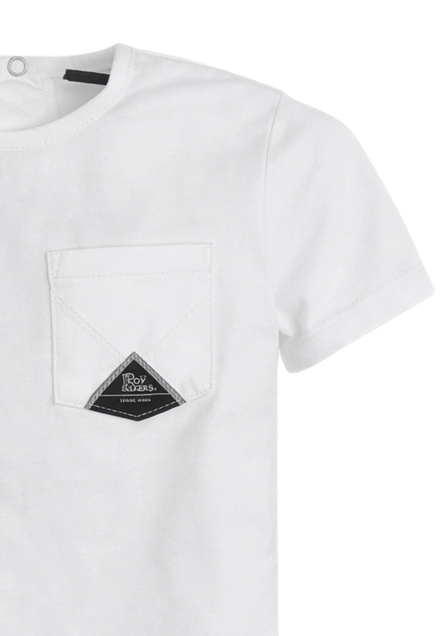 Roy Roger's Tshirt Bianca Neonato Maniche Corte Quotidiano In Jersey RG188B_