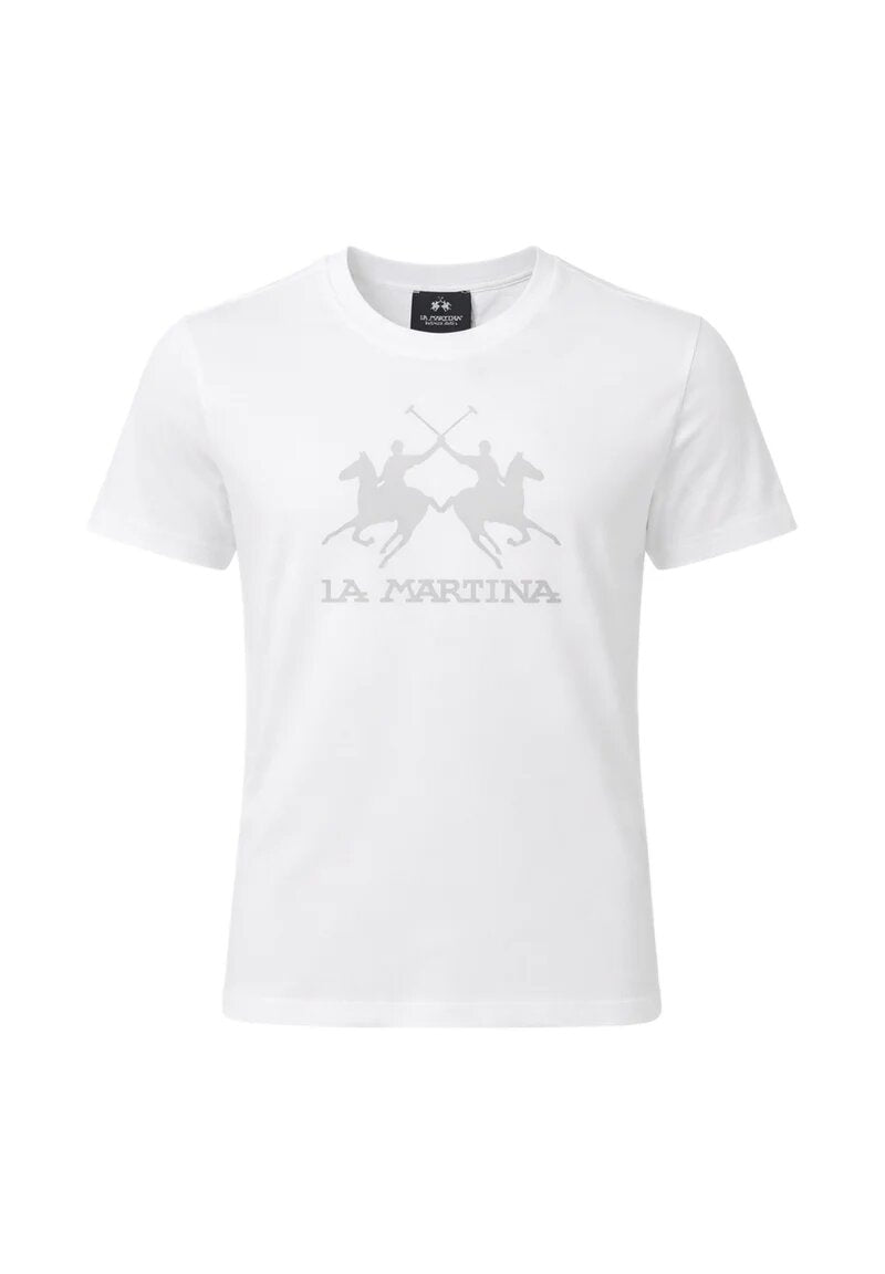 La Martina Completo Con Tshirt Bianca Bermuda Nero Bambino MAB0033_