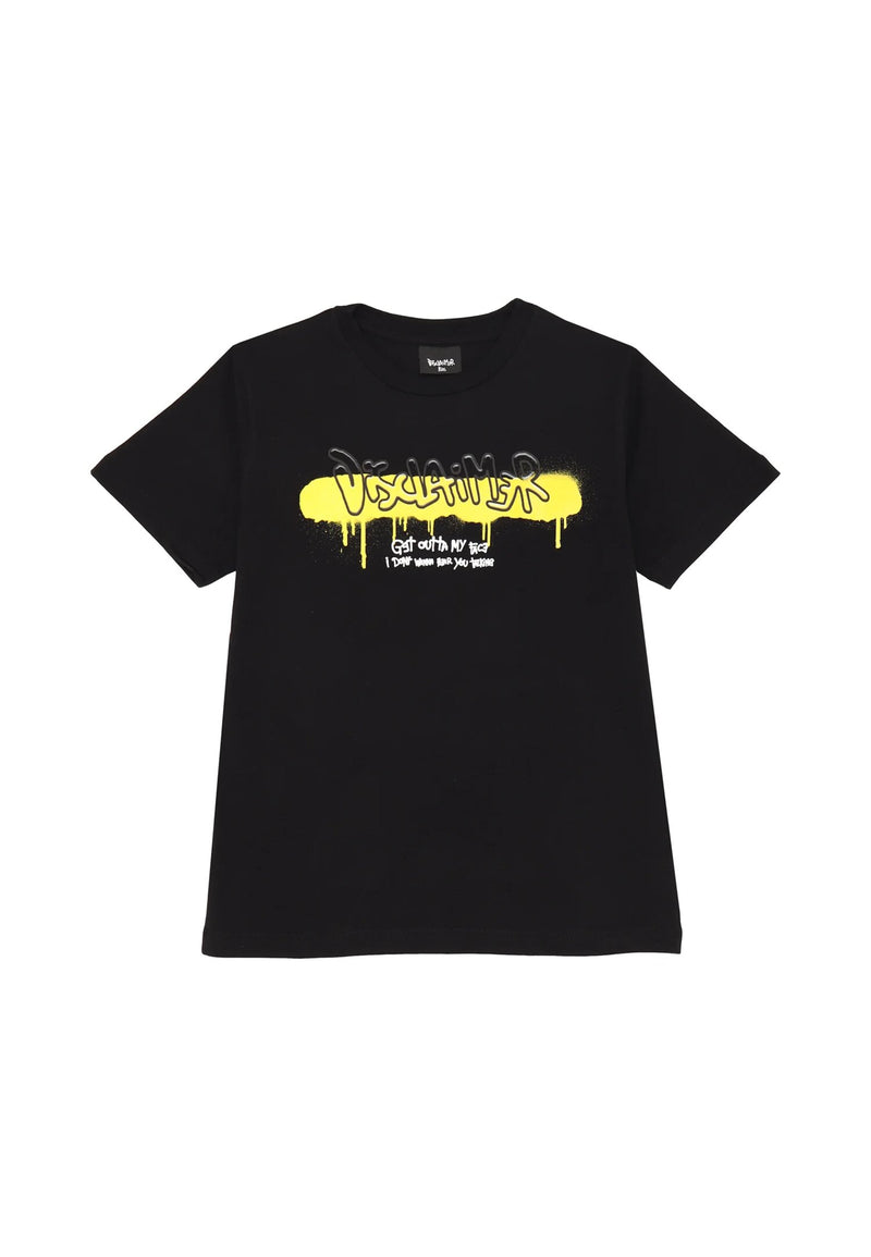 Disclaimer Completo Sportivo Bambino Nero 8-16 Anni Stampa Gialla Fluo Street - NERO | CammarataMode