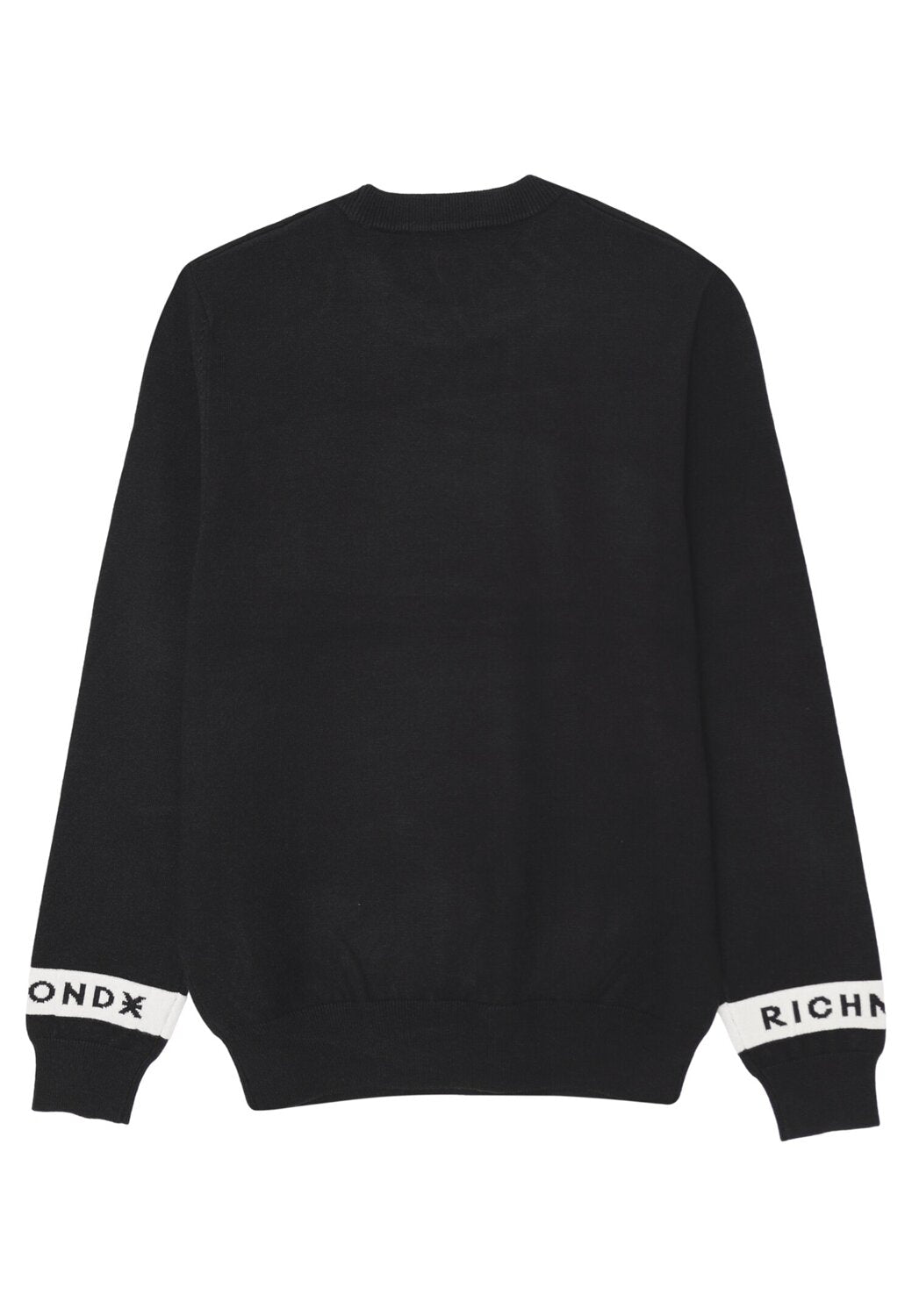 John Richmond maglia uomo lana nera collo tondo polsini logo | CammarataMode