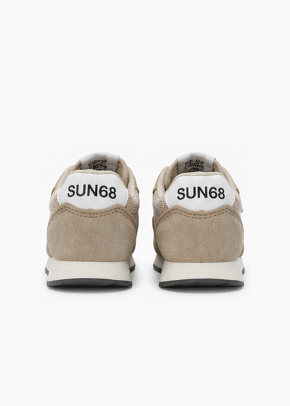 SUN68 Sneakers Beige Bambina con Glitter e Doppio Strappo Z46404B
