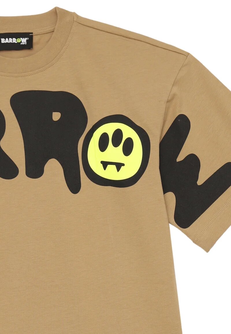 Barrow T-Shirt Beige Bambino In Cotone Maniche Corte Uso Sportivo AI25