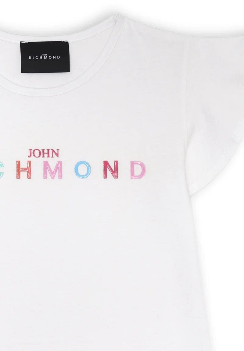 T-shirt bianca John Richmond bambina ragazza maniche corte - BIANCO | CammarataMode