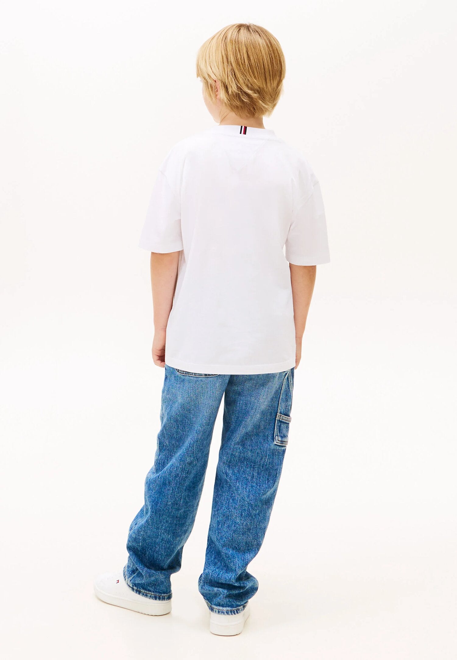 Tommy Hilfiger Tshirt Bianco Bambino Maniche Corte Quotidiano In Cotone KB0KB