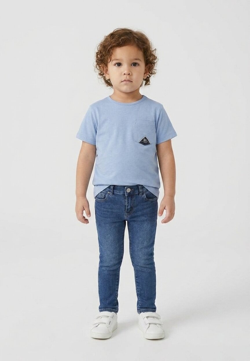 Roy Roger's Tshirt Azzurra Con Taschino Neonato RG188B_