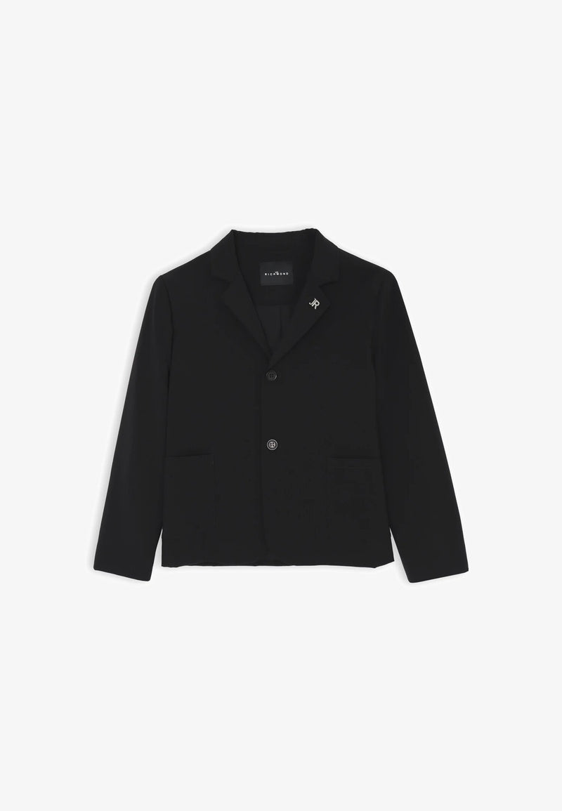 Richmond Kids Black Elegant Single Breasted Slim Fit Jacket - BLACK | CammarataMode