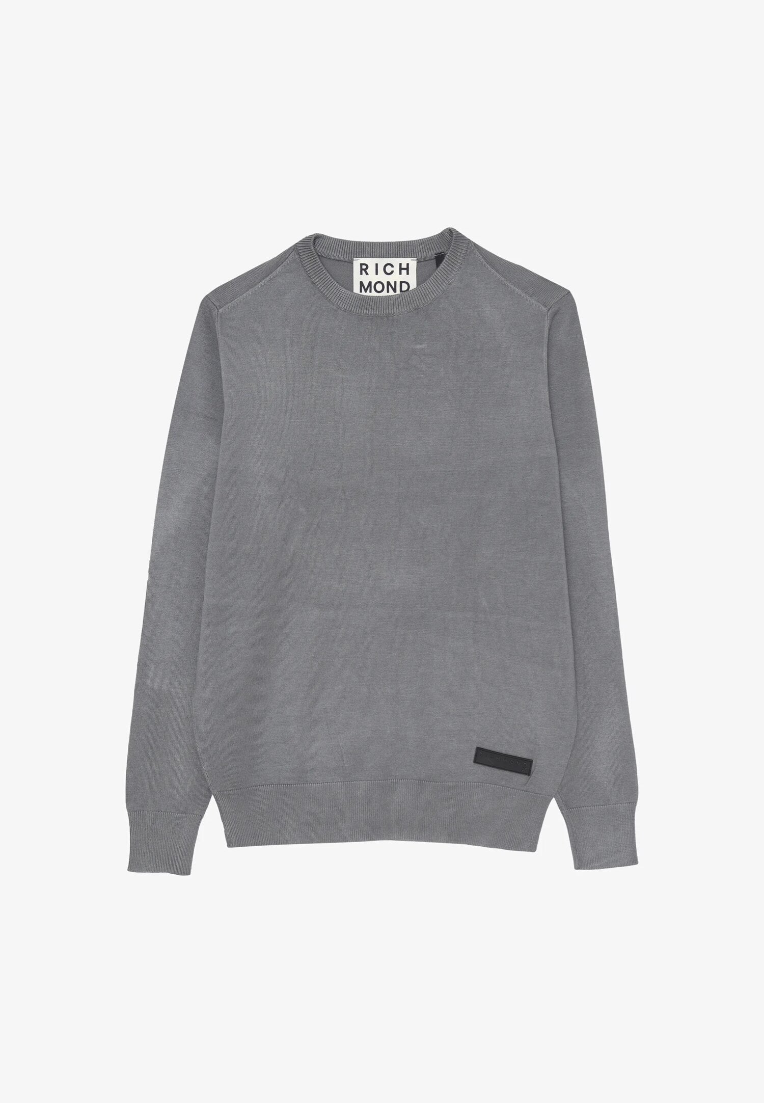 John Richmond felpa uomo grigio scuro in misto viscosa con logo
