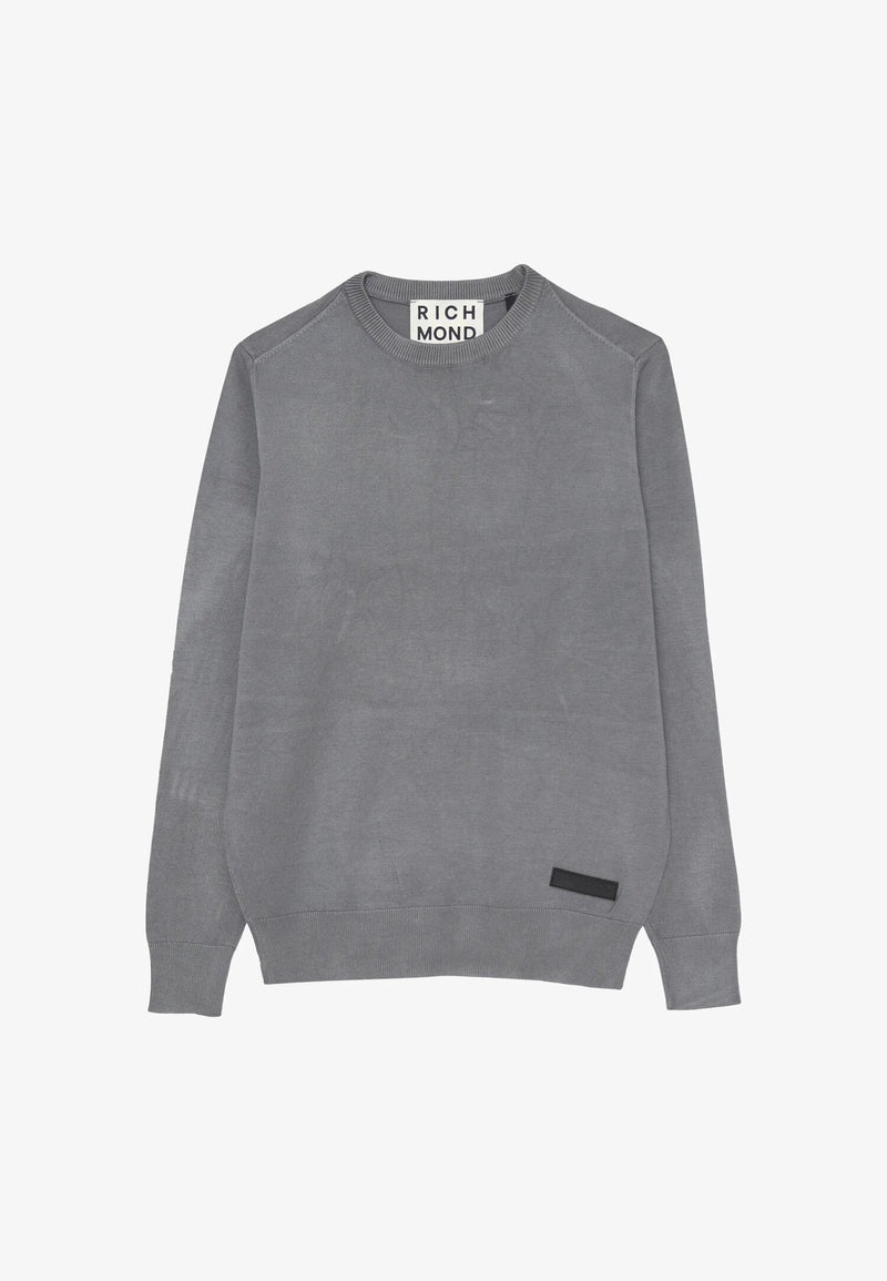 John Richmond felpa uomo grigio scuro in misto viscosa con logo - GRIGIO SCURO | CammarataMode