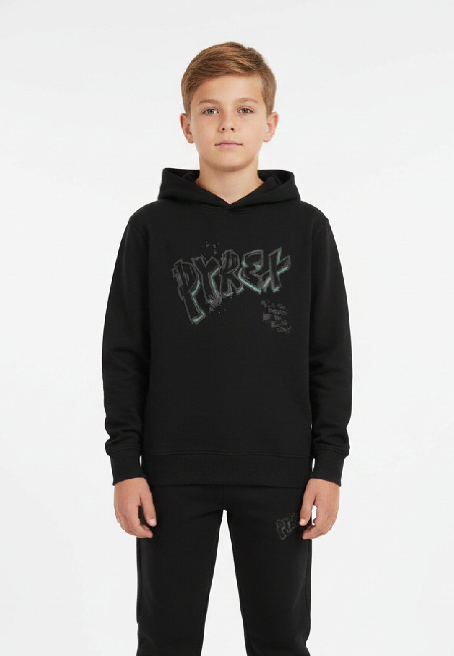 Pyrex Set Tuta Bambino Nero In Cotone Con Cappuccio Quotidiano AI 25