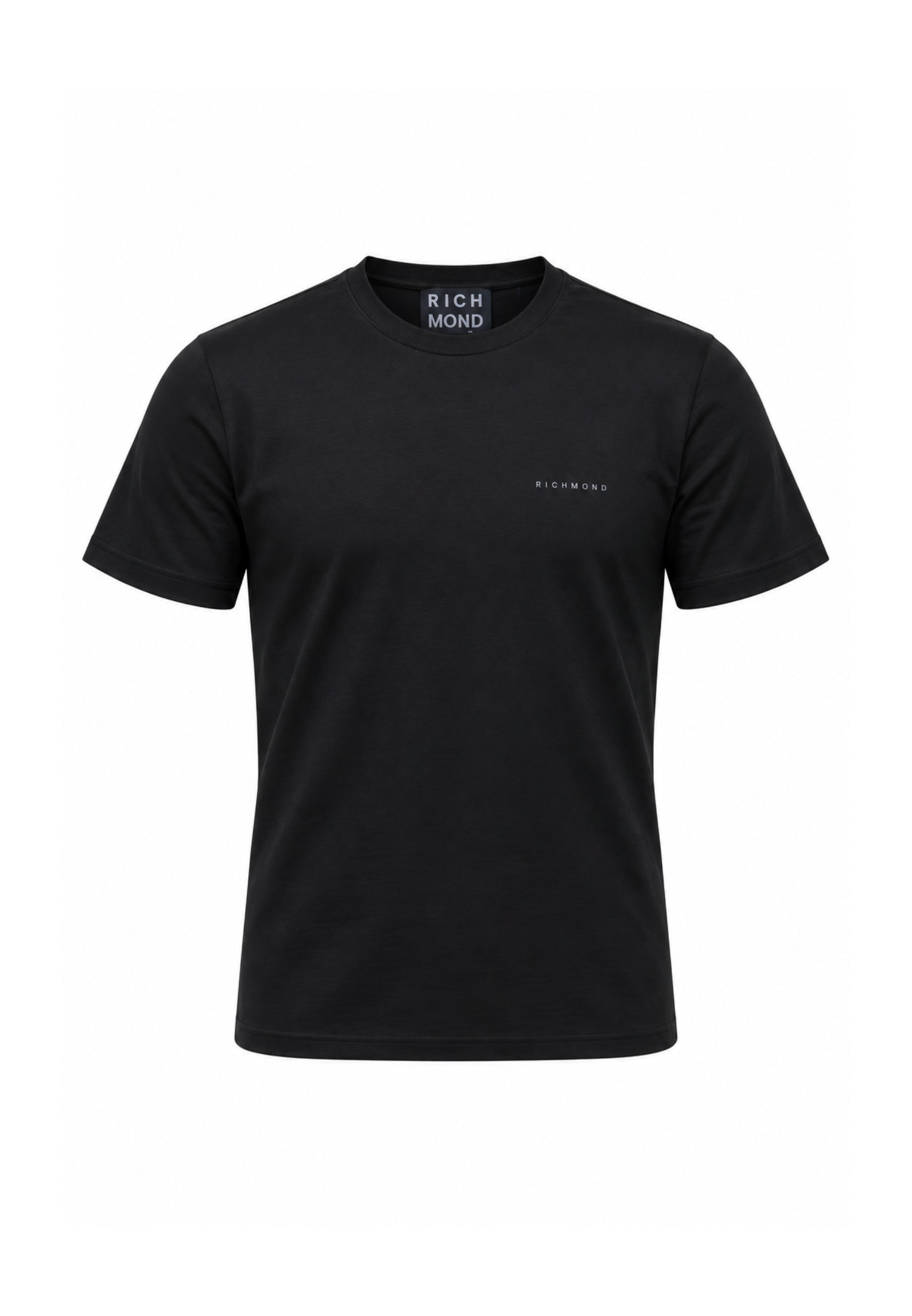 John Richmond T SHIRT NERA A MEZZE MANICHE CON MINI LOGO Uomo UMA26291TS.NE_
