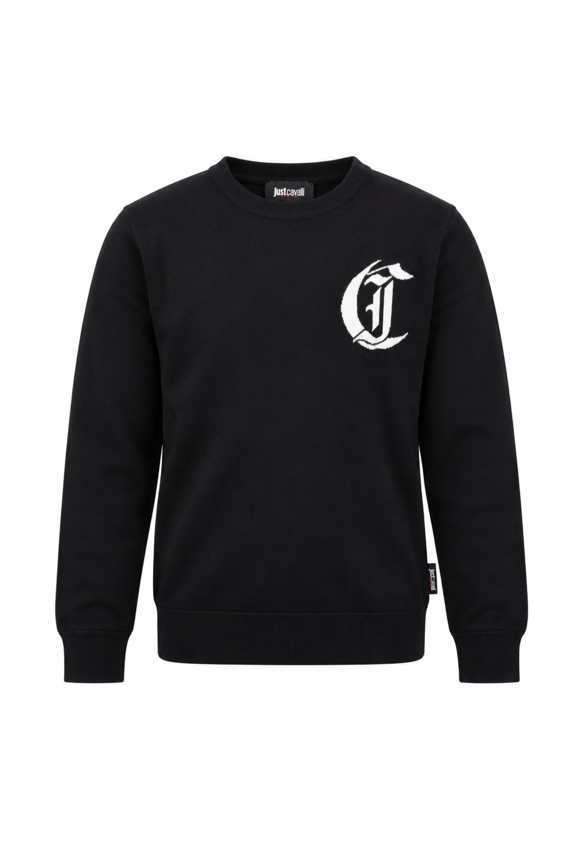 JUST CAVALLI MAGLIONCINO NERO CON LOGO DAVANTI GRANDE Bambini e ragazzi JBA26013MA.NE_