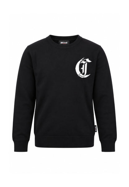 JUST CAVALLI MAGLIONCINO NERO CON LOGO DAVANTI GRANDE Bambini e ragazzi JBA26013MA.NE_