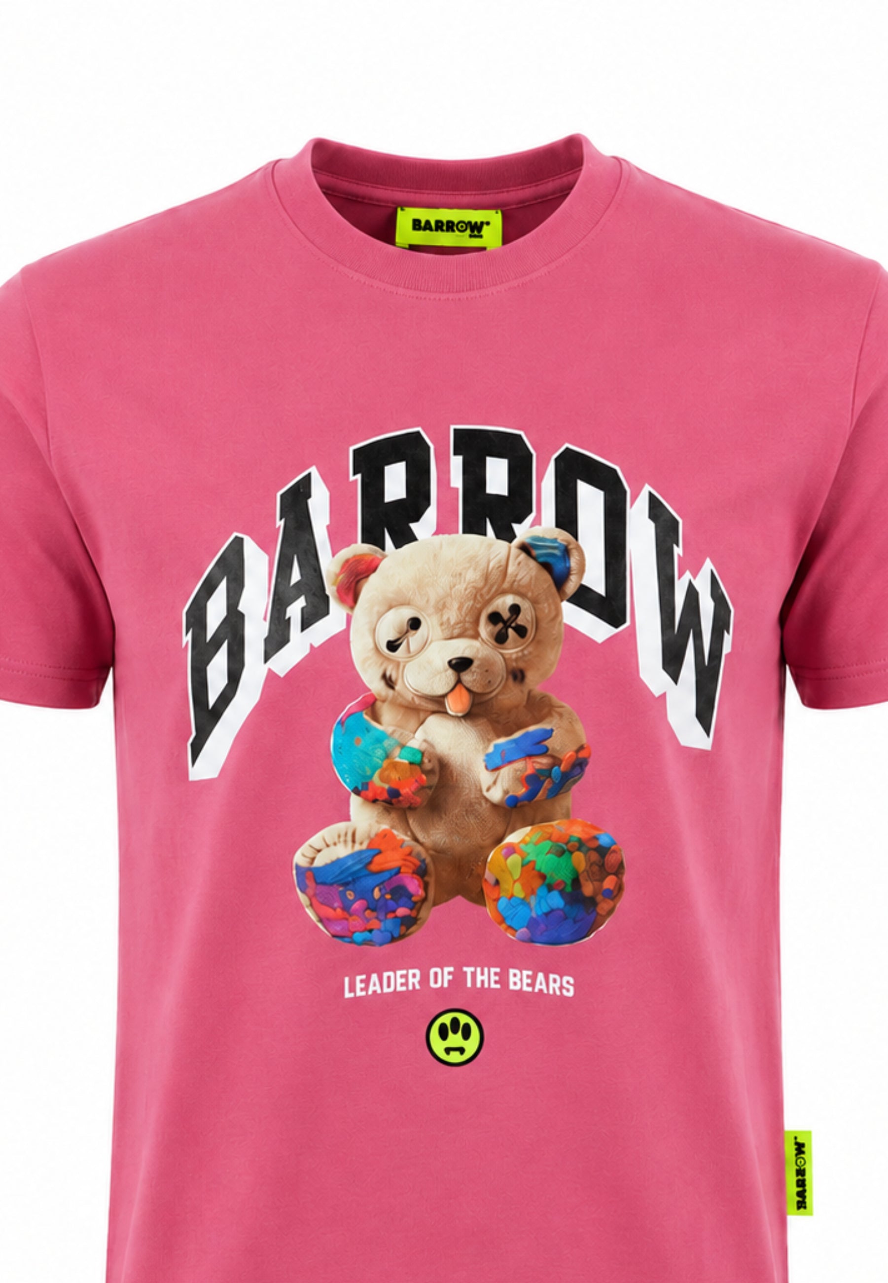 BARROW T SHIRT ROSA A MEZZE MANICHE CON STAMPA ORSO Bambini e ragazzi F6BKJUTH027.ROSA_