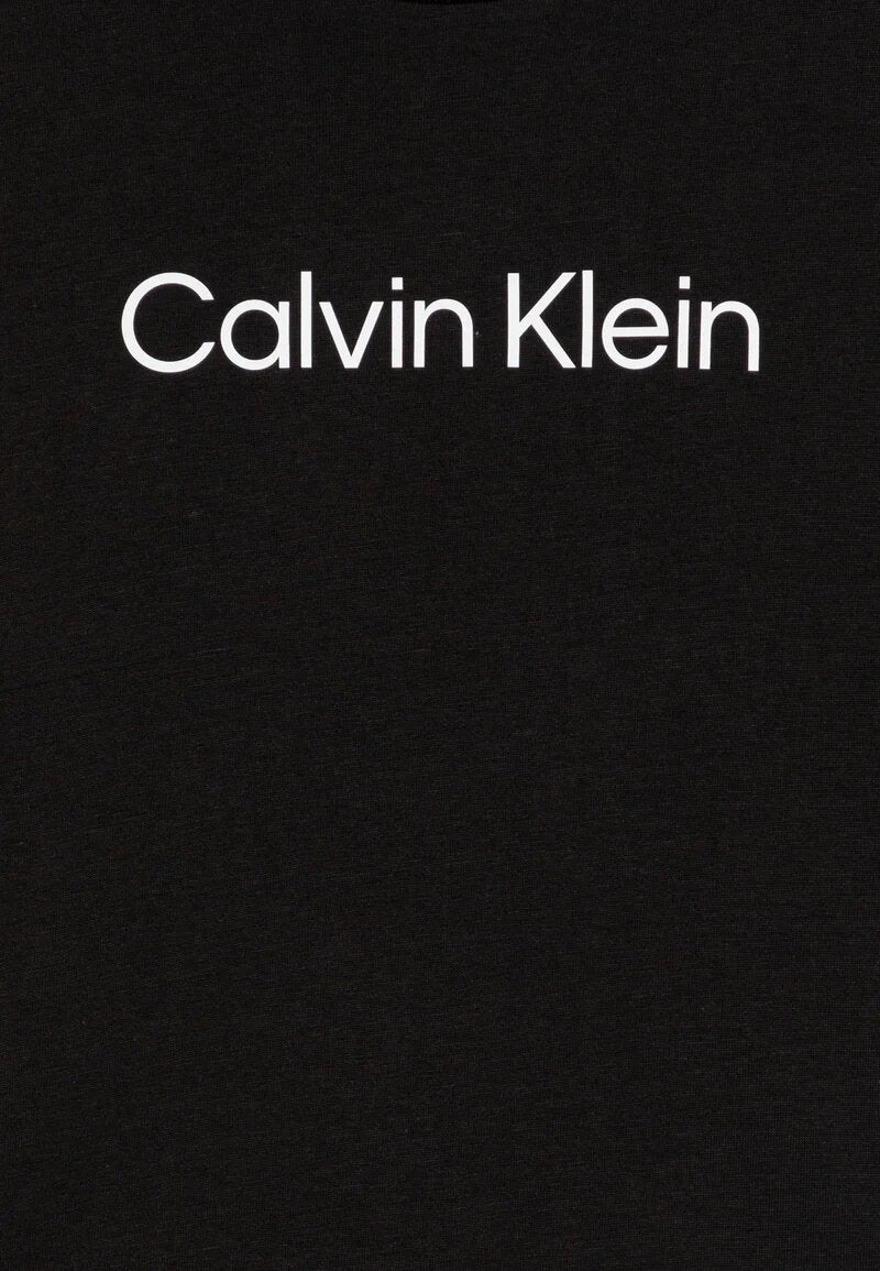 Calvin Klein Tshirt Nera Bambino In Jersey Maniche Corte Passeggio PE26