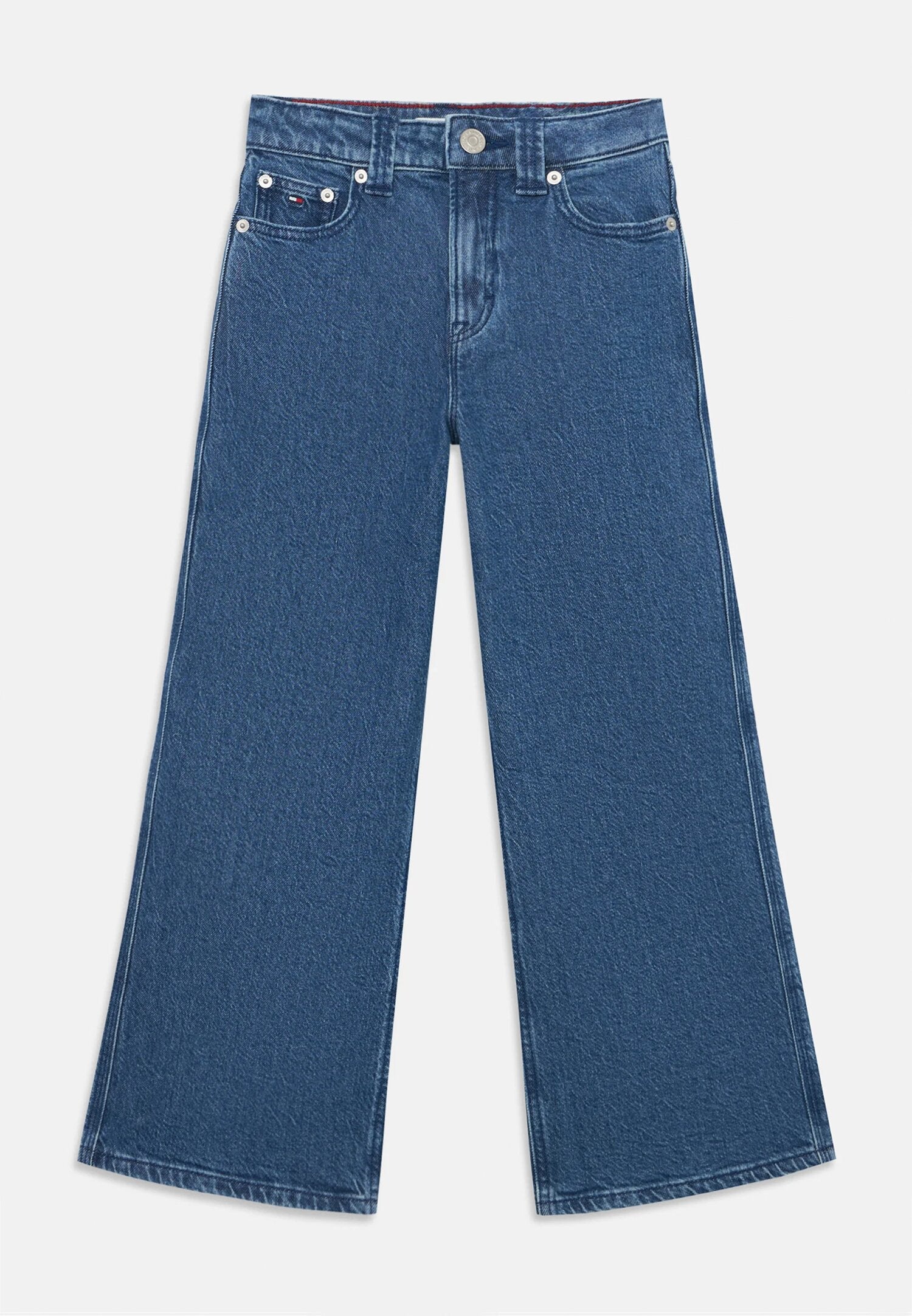 Tommy Hilfiger Jeans Bambina Blu Denim In Cotone Vita Regolabile Sportivo AI25