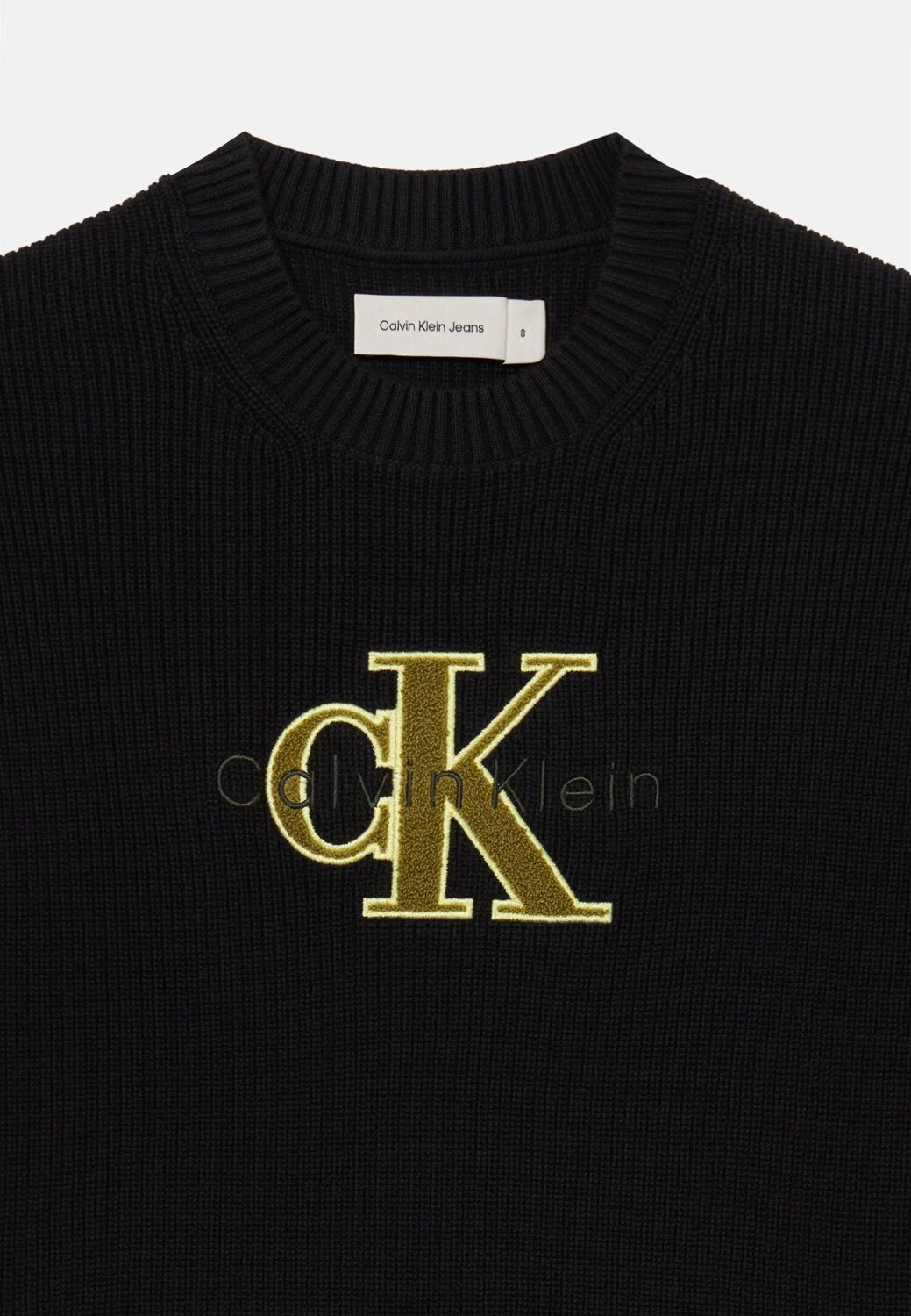 Calvin Klein Maglione Bambino Stitch Logo - Nero