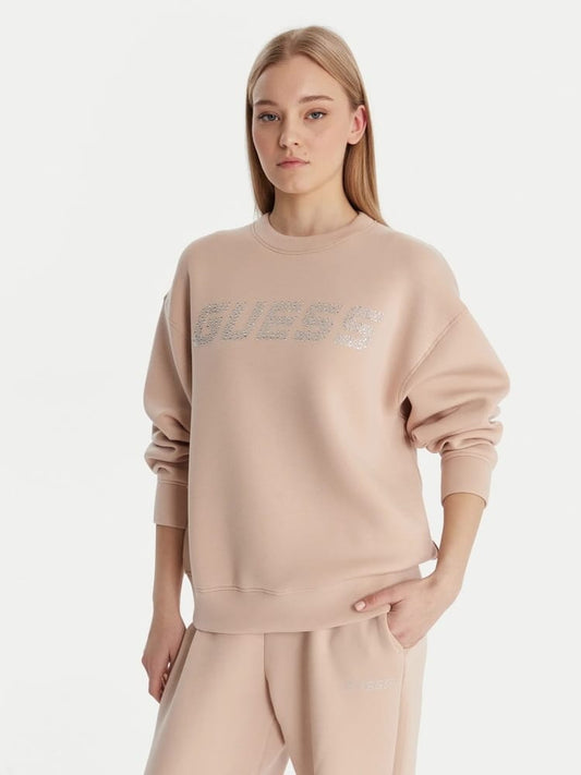 Guess felpa beige donna con logo