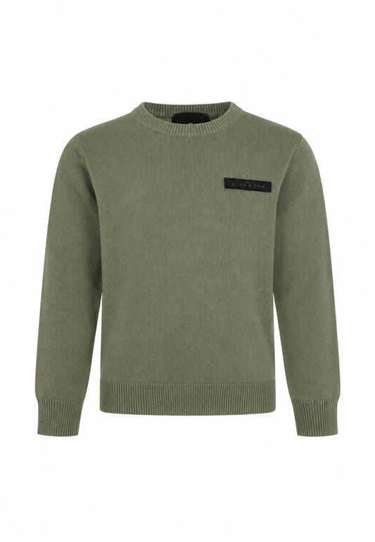 John Richmond maglia VERDE SCURA CON TAGHETTA APPLICATA Bambini e ragazzi rba26026ma.ver_
